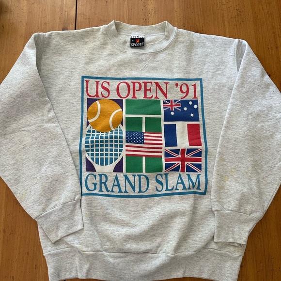 Other - US Open '91 Grand Slam Gray Sweater Vintage